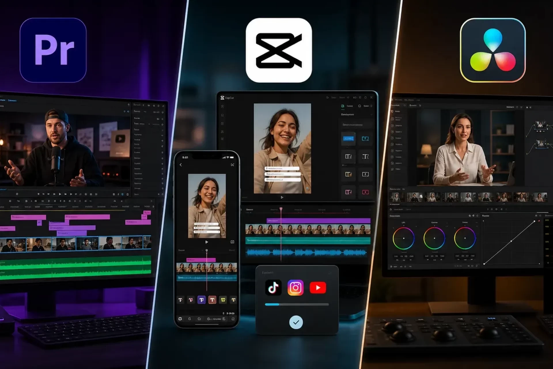 Adobe Premiere Pro vs CapCut vs DaVinci Resolve: Which Video Editor Should You Choose for Social Media, YouTube, and Online Courses?