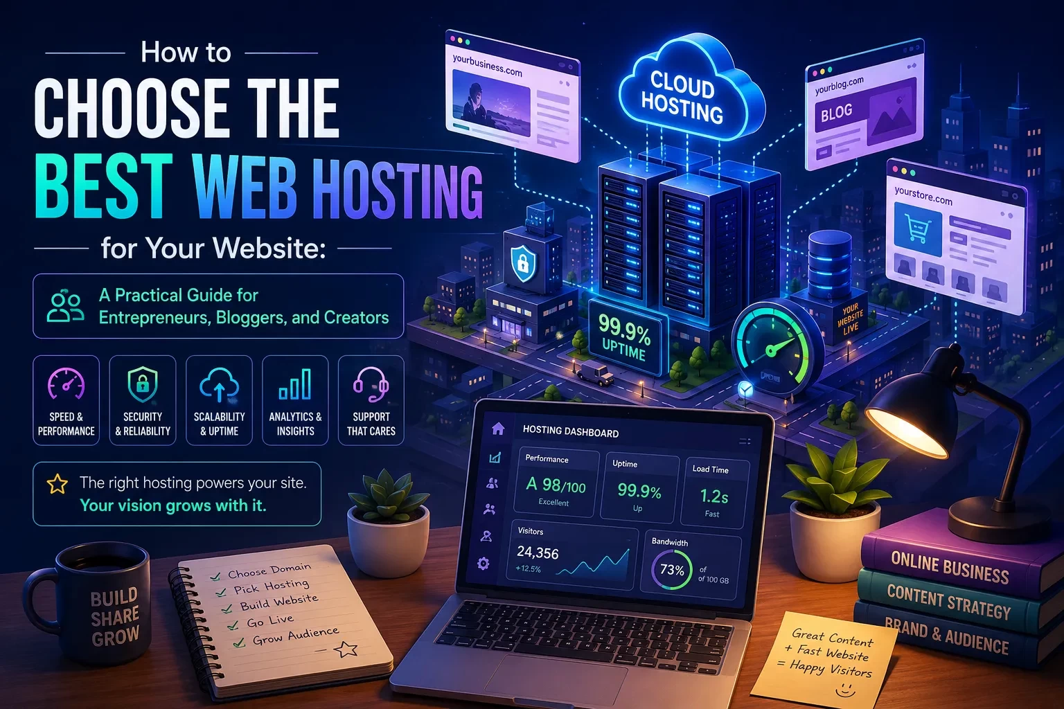 How to Choose the Best Web Hosting for Your Website: A Practical Guide for Entrepreneurs, Bloggers, and Creators