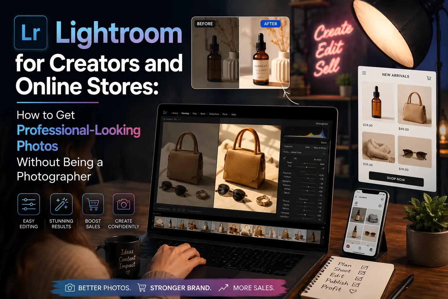 Lightroom for Creators and Online Stores: How to Get Professional-Looking Photos Without Being a Photographer